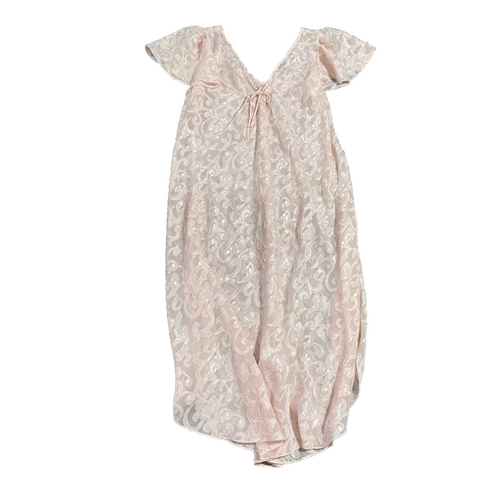 1970S VINTAGE BLANCHE NIGHT GOWN UNION MADE LARGE COTTAGE